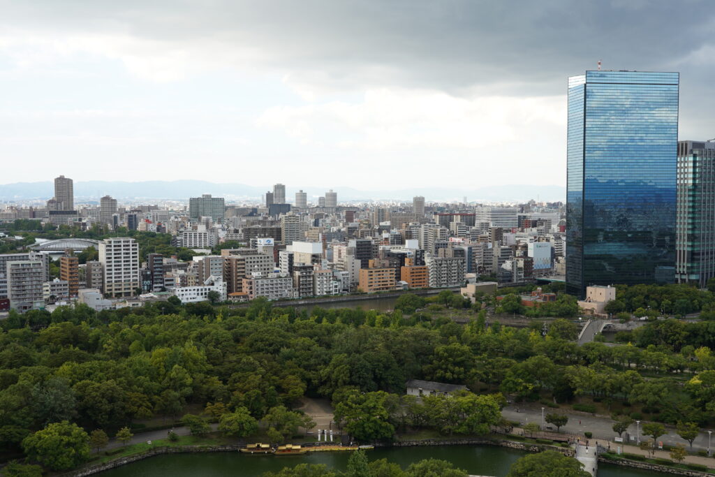 view from Osaka Castle's observatory