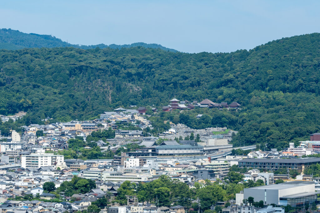 Kiyomizu-dera Temple seen from Kyoto Tower