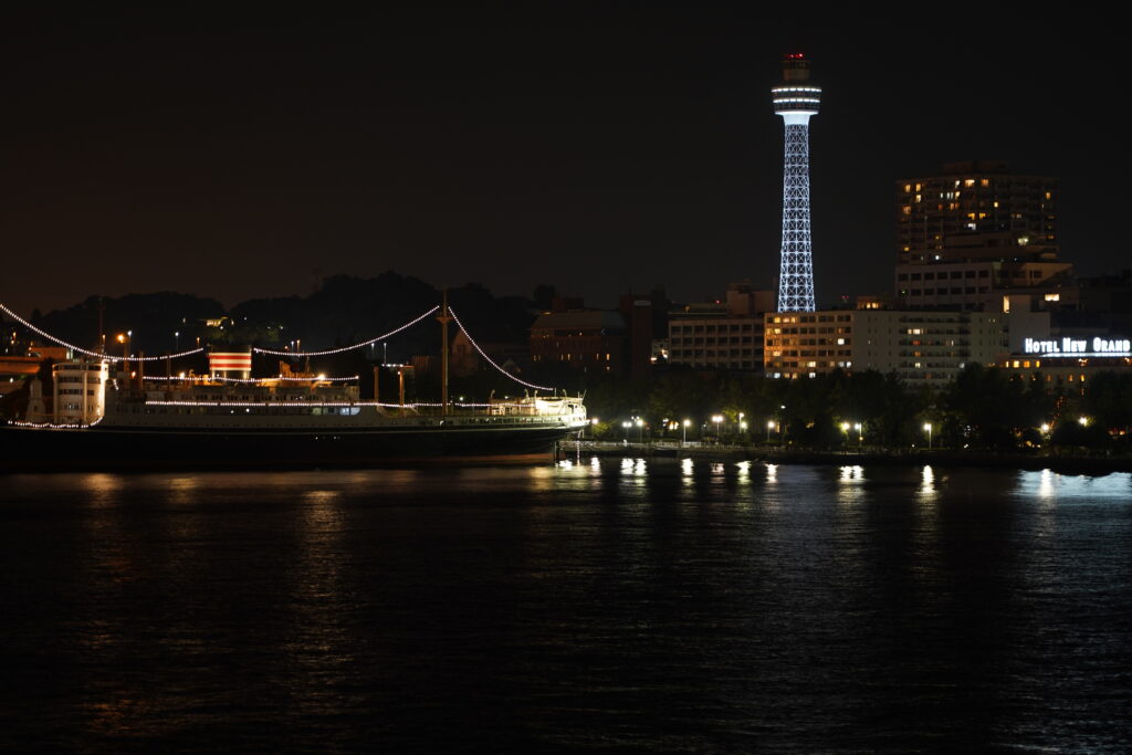 Yokohama Marine Tower seen from Osanbashi Yokohama International Passenger Terminal