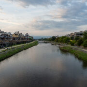 Kamogawa River and Nouryou-Yuka
