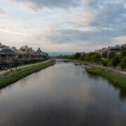 Kamogawa River and Nouryou-Yuka