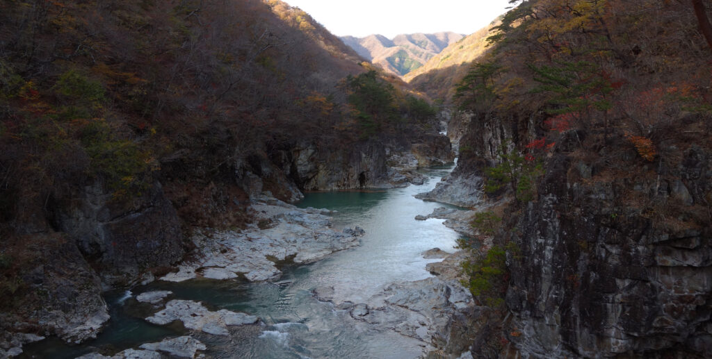 Ryuokyo Canyon seen from Nijimi Bridge