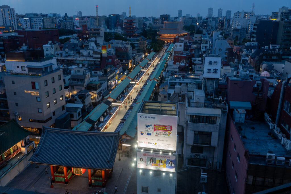 Sensoji Temple seen from Asakusa Culture Tourist Information Center