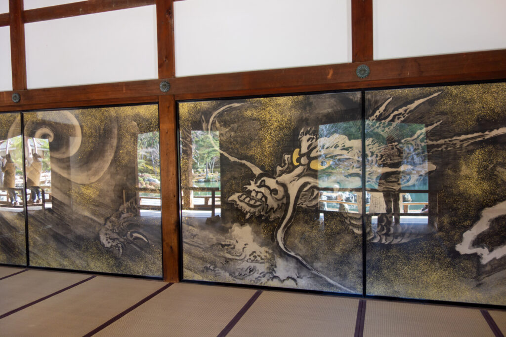 Cloud dragon painting at Tenryuji Temple